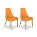 Everly Quinn Naresa Unfinished Dining Chair Faux Leather/Upholstered in Orange | 35.43 H x 18.11 W x 19.29 D in | Wayfair