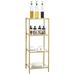 Latitude Run® Daejhun 13.8" W Steel Shelving Unit Glass/Steel in Yellow | 36.8 H x 13.8 W x 11.8 D in | Wayfair C2DFAA48BA4C42C0903067083ED67896