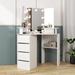 Ebern Designs Jahmeki Vanity Wood in White/Black | 56.1 H x 42 W x 19 D in | Wayfair 9226E52D8B654D35ACA4CA74610E6205