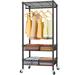 Rebrilliant Melhado 23.23" Metal Rolling Clothes Rack Metal in Black | 72.44 H x 23.23 W x 13.39 D in | Wayfair 97FCD6ED4CBE4F90BF1DF9A744B8CB6A