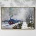 Wexford Home Train In The Snow, The Locomotive, 1875 Framed On Canvas Print Canvas, Solid Wood | 27 H x 41 W x 2 D in | Wayfair CF11-117MONET-FL301