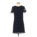 Lulus Casual Dress - Mini: Blue Print Dresses - Women's Size Small