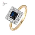 Engagement Rings Sweet Romantic Gold Color Sapphire Rings For Women 925 Silver Vintage Gemstone