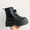 Schuhe mit Schnürsenkeln Damen Stiefeletten Kampf Biker kurze Schuhe für Frauen Schnür stiefel