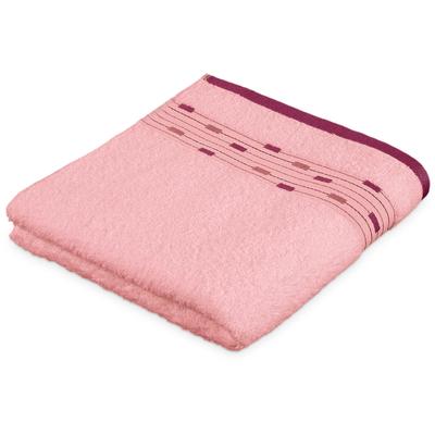 Handtuch MÖVE FOR FROTTANA "Magic Uni", rosa (rose), B:50cm L:100cm, Walkfrottee, Obermaterial: 100% Baumwolle, Handtücher (Packung), mit Bordüre aus kleinen Rechtecken Image