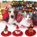 Naierhg Pet Headgear Pet Christmas Hat Adjustable Ultra-Light Vibrant Color Easy-wearing Dress Up Non-woven Fabric Xmas Tree Elk Style Dog Cat Cosplay Xmas Hat Pet Supplies