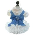Xinhuadsh Charming Pearl Princess Dog Dress Stylish Easy to Wear with Traction Ring Bow Tie Decorative Pet Dress
