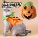 Meijuhuga Halloween Pet Costume Pumpkin Spooky Design Fastener Tape Fixing Adjustable Comfortable to Wear Cats Dogs Play Costume