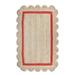 Casavani Red Scalloped Jute Runner Rug Braided Hallway Stair Runner Entrance Rug 2.6x10 feet