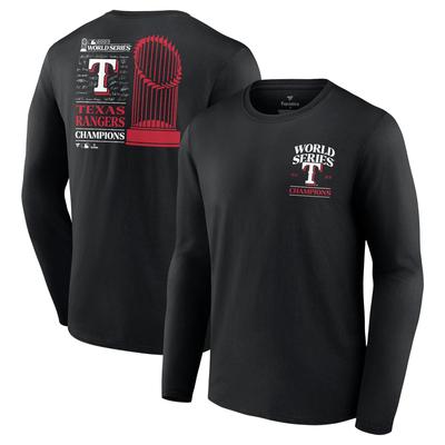 Schwarzes Langarm-T-Shirt „Texas Rangers 2023 World Series Champions Signature Roster“ für Herren Image