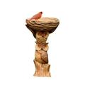 HEMOTON Garden Decorative Bird Bath Owl Figurine Bird Bath Outdoor Bird Feeder Tray Garden Resin Owl Statue Decor