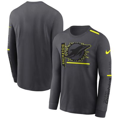 Miami Dolphins Nike VOLT Langarm Dri-FIT T-Shirt - Herren Image