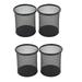 pencil holder 4pcs Round Wire Pen Holder Metal Pencil Holder Stury Brush Pot for Students Office Workers(Black)