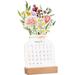 2024 Creative Flower Desk Calendar Vase Shaped New Year Monthly Calendar Planner 3.9 x 9.4