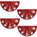 4 Pcs Christmas Bunting Fan Flag 35 x 18Inch Christmas Buffalo Plaid Hanging Bunting Flags with Grommets Outdoor Half Fan Flag Banner for Xmas New Year Yard Home Decor