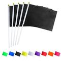 Consummate 25 Pack Solid Balck Flag Small Mini Plain Black DIY Flags On Stick Party Decorations for Parades Grand Opening Kids Birthday Party Events Celebratio 8.2 x 5.5 inchs 11.8 inchs