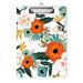 Hongri Clipboard Fashion Design Letter Size Wooden Clipboards for Students Women Man and Kids Cute Custom Pattern A4 Standard Size 9 x 12.5 with Low Profile Metal Clip Classic Flower