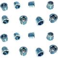 16 Pack Wood Insert Nut 1/4-20 - With - 19/64 Hole - Insert Nuts For Wood - Furniture Insert Nut Hex Socket Drive Threaded Insert Nuts For Wood Furniture