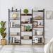 Triple Wide 5-shelf Bookshelves Industrial Retro Wooden Style - Rustic Brown