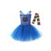 Asashitenel Halloween Scream Costume for Kids Creepy Doll Costume Horror Tulle Dress Arm Sleeves Cosplay Outfits