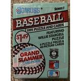 1991 Donruss Series 2 baseball Fat Cello Jumbo Pack with 40 Cards and 6 Puzzle Pieces