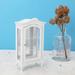 Ftory Mini Cabinet For Dolls Dollhouse Wooden Cabinet 1:12 Doll House Mini White Wooden Three Layers Transparent Window Display Cabinet For Dolls