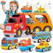 CNKOO Toy Trucks Car for 1 2 3 4 5 Year Old Toddlers Boys 5 in 1 Carrier Truck Car Construction Vehicles Toys for Kids Boys Girls Toddlers Christmas Birthday Gifts Car Trucks Toys