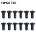 BAMILL M5 (5mm) 12mm Bicycle Brake Disc Rotor Bolts T25 Head MTB Road Black 12 Pack