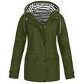 snowsong Jackets for Women Rain Jacket Women Solid Outdoor Size Plus Windproof Raincoat Hooded Rain Jacket Women Women s Coat Winter Jackets for Women Coats for Women Army Green L