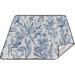 GZHJMY Blue Flower Pattern Large Outdoor Beach Blanket Waterproof Foldable Sandproof 3-Layer Picnic Mat for Camping Hiking Travel Park Concerts 78 X 78