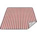 GZHJMY Red and White Plaid Large Outdoor Beach Blanket Waterproof Foldable Sandproof 3-Layer Picnic Mat for Camping Hiking Travel Park Concerts 78 X 78