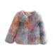 Toddler Girls Fashion Tie Dye Colors Jacket Fall Winter Toddler Kids Cardigans Fuzzy Lightweight Jackets Warm Coats