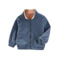 Xmarks Boys Baby Full Zip Sweatshirt Zippin Fleece Jacket for Boys & Girls Blue 3-10Y