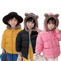 Godderr Girls Boys Winter Warm Coat Fleece Jacket for Kids Toddlers 2-7Y Kids Winter Clothes Ears Hoodie Winter Outwear Puffer Down Jacket Windproof Fleece Lined