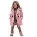 Pejock Toddler Girls Fleece Jacket Little Girls Winter Warm Sherpa Coats Baby Fashion Cute Casual Solid Color Keep Warm Fuzzy Pea Coat Jacket with Pockets for Toddler Girls (12M-5T) Clothing