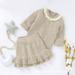 LYCAQL Girls Clothes Outfit Babys Girls Boys Spring Winter Knit Sweater Warm Thick Ruffle Long Sleeve Girl (Beige 0-6 Months)