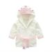 LYCAQL Girls Clothes Outfit Girls Pajamas Towel Kids Boys Hooded Bathrobe Printing Clothes Baby Girls Outfits&Set New Born Baby (White 90)