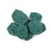 6pcs Burlap Roses Hessian Jute Flower Rustic Vintage Rose for Christmas Wedding Embellishments (Deep Green)