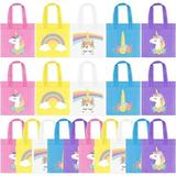 20Pcs Rainbow Unicorn Party Favor Bags Reusable Rainbow Gift Bags Unicorn Goodie Treat Candy Bags for Boy Girls Unicorn Birthday Party Supplies Baby Shower Rainbow Party Favors Kids Party Decoration