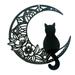 HANXIULIN Halloween Moon Cat Wreath With Rose Black Halloween Wreath for Front Door Gothic Wreath Garlands for Window Wall Party Home Decor Home Decorations B