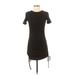 Zara Casual Dress - Bodycon Crew Neck Short sleeves: Black Solid Dresses - Women's Size Small