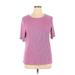Nine West Short Sleeve T-Shirt: Purple Tops - Women's Size 1X