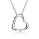 Women's Silver Diamond Heart Pendant Necklace Genevive Jewelry
