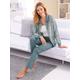 Hausanzug HAJO Gr. 40/42, grün (jade, mint, geringelt) Damen Homewear-Sets Pyjamas