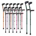 Ossenberg Comfort Grip Closed Cuff Double Adjustable Crutches – Green - Pair | Height Adjustable Elbow Crutches for Men Women Adults Arthritis Comfort Anatomic Handle Forearm Ergonomic