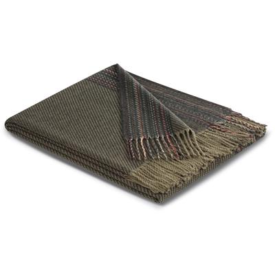 Plaid BIEDERLACK "Essence", grün (khaki), B:140cm L:190cm, Baumwolle, Polyester, Wohndecken, federleicht mit außergewöhnlichem Dessin Image