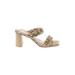 Dolce Vita Heels: Slip-on Chunky Heel Casual Ivory Print Shoes - Women's Size 8 - Open Toe