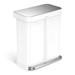 Simplehuman 58L/15.3 Gallon Hands-Free Dual Compartment Recycling Kitchen Step Trash Can w/ Lid Stainless Steel in White | Wayfair CW2107