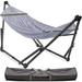 Arlmont & Co. Rapolas Camping Hammock w/ Stand Polyester in Gray | 33.9 H x 28.9 W x 100 D in | Wayfair 65873B6176CF4522826C9500CF8E4D31