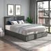 Latitude Run® Engebretsen Platform Storage Bed Upholstered/Metal/Linen | 43 H x 64.7 W x 83.2 D in | Wayfair 7879BE27B5AC41B9B460AF65BA9C8613